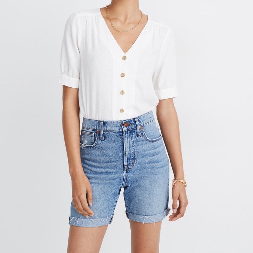 NWT Madewell High-Rise Mid-Length Denim Shorts 32